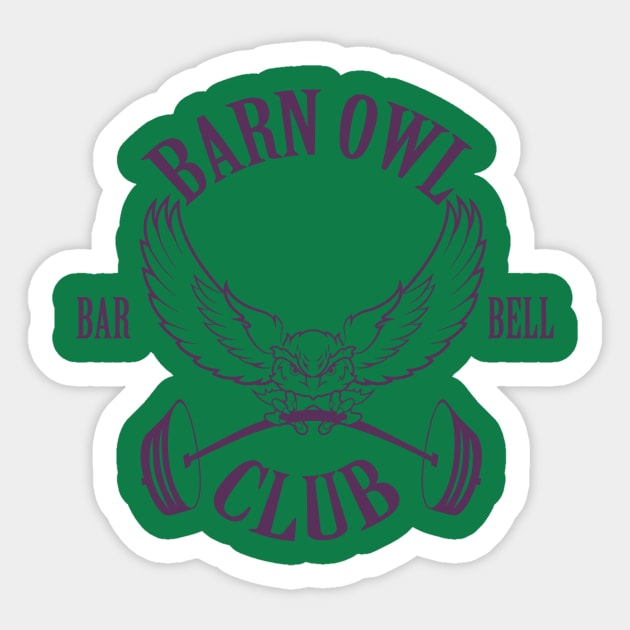 Barn Owl Barbell Club - Purple Sticker by barnowlbarbellclub